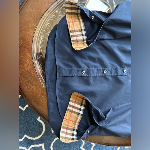 Authentic Men's Sherfield Sport Shirt S Slim Fit Navy Dress Shirt Strech cotton - Picture 9 of 13